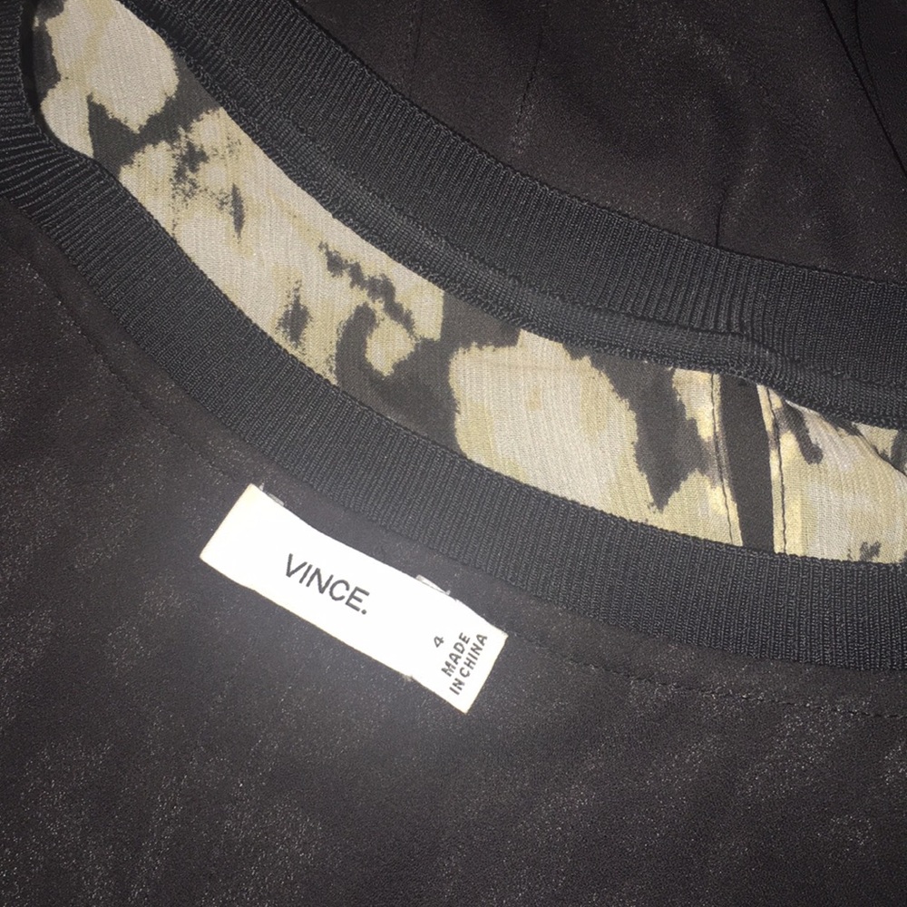 Vince Basketweave-Print Popover Silk Dress - Picture 5 of 8